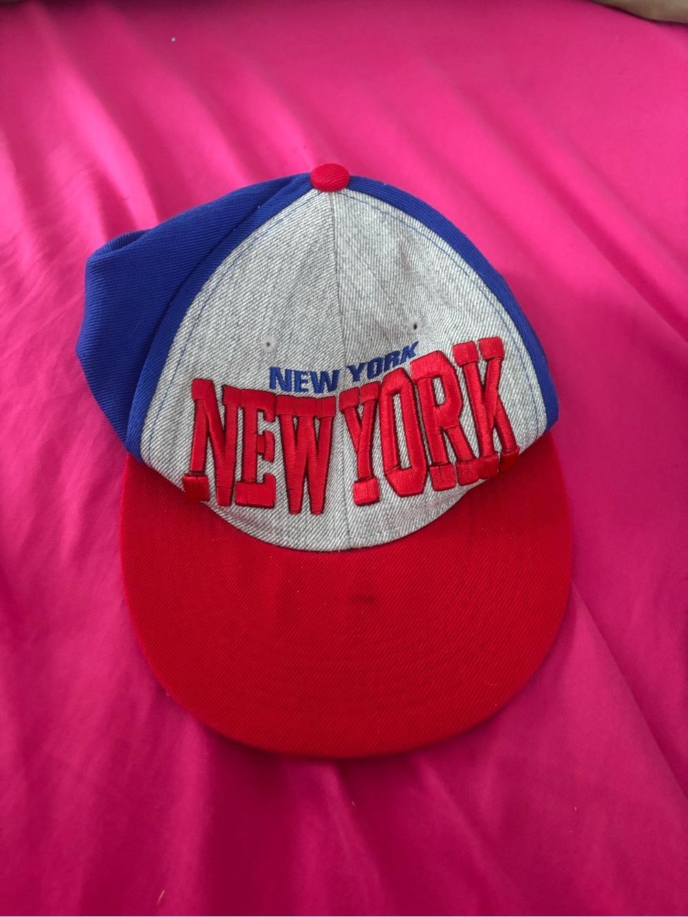 New York Kids Snapback Cap in Red, Blue and Gray